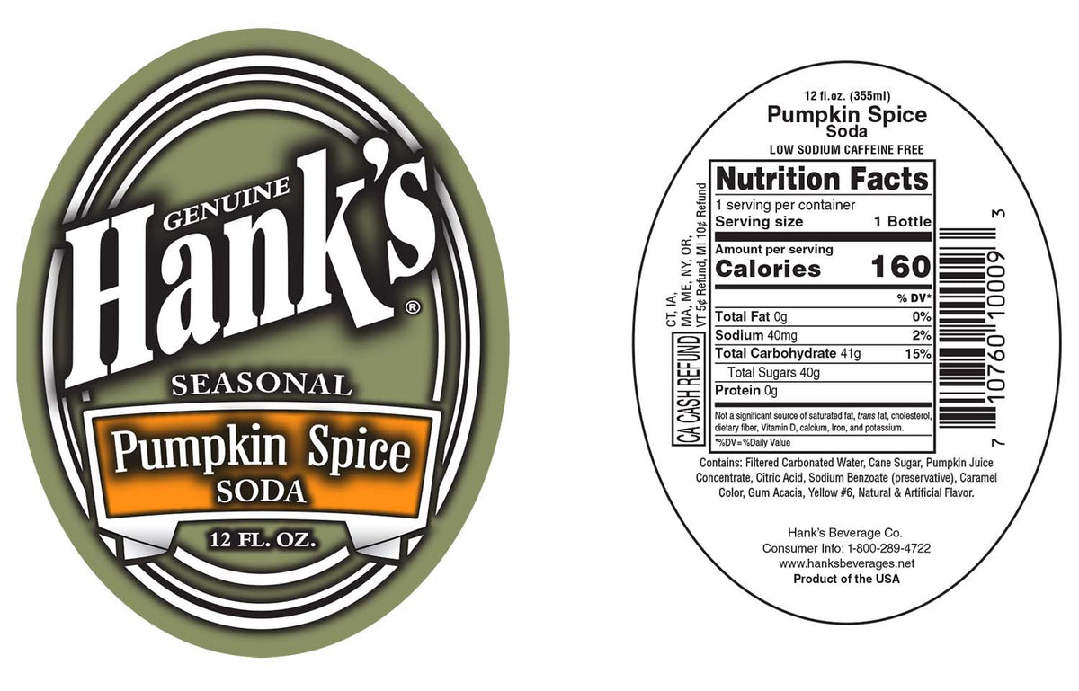 Hank's Seasonal Pumpkin Spice Soda